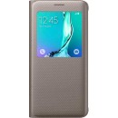 Samsung S-View Flip Cover Case Folio Θήκη EF-CG928PF Gold - Galaxy S6 Edge Plus SM-G928F