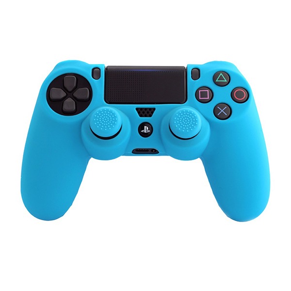 Silicone Skin + Analog Caps Grips Blue - PS4 Controller
