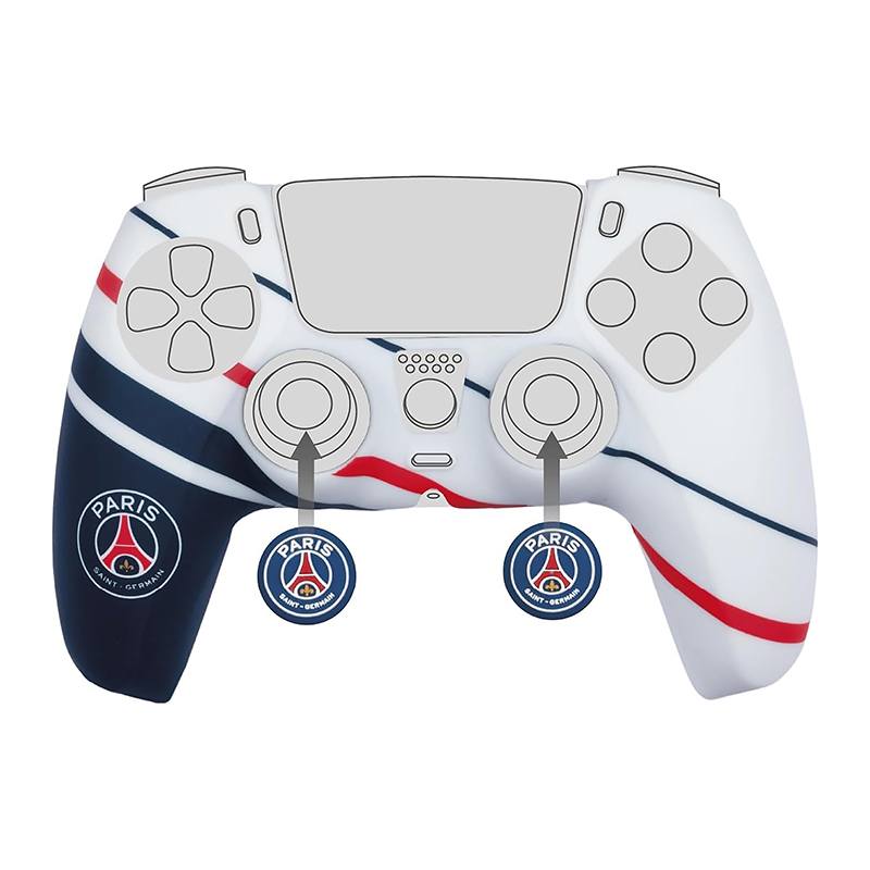 Silicone Skin + Analog Caps Grips PSG Paris Saint Germen - PS5 Controller