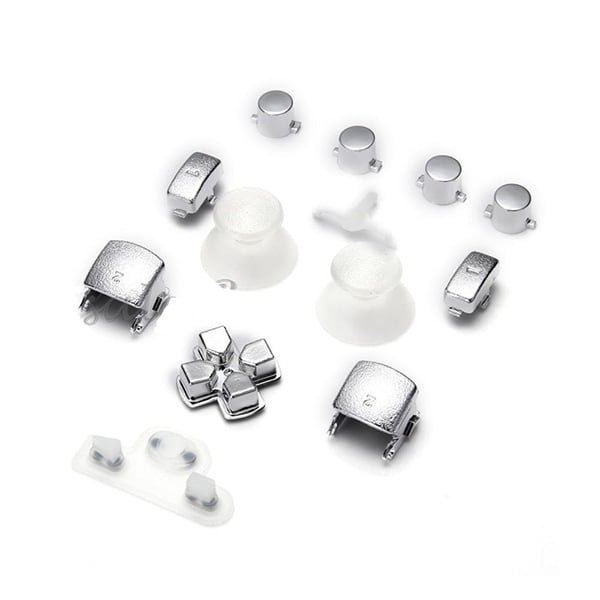 Buttons Set Mod Kits Silver + Transparent Κουμπιά Ασημένια - PS3 Controller