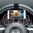 Car Stand Steering Phone Mount Holder Black Βάση Στήριξης Κινητού Στο Τιμόνι