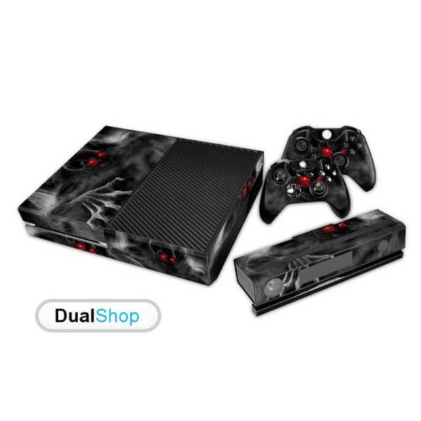 Sticker Skin Black Skull Αυτοκόλλητο + 2 Controller Skin - Xbox One Console