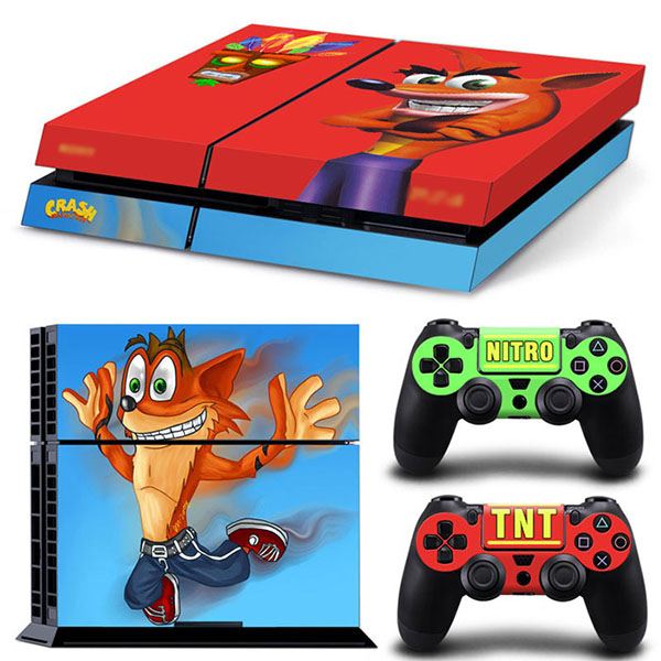 Sticker Skin Crash Bandicoot Αυτοκόλλητο + 2 Controller Skin - PS4 Fat Console