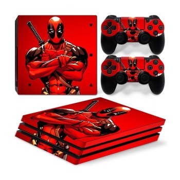 Sticker Skin Deadpool Αυτοκόλλητο + 2 Controller Sticker - PS4 Pro Console