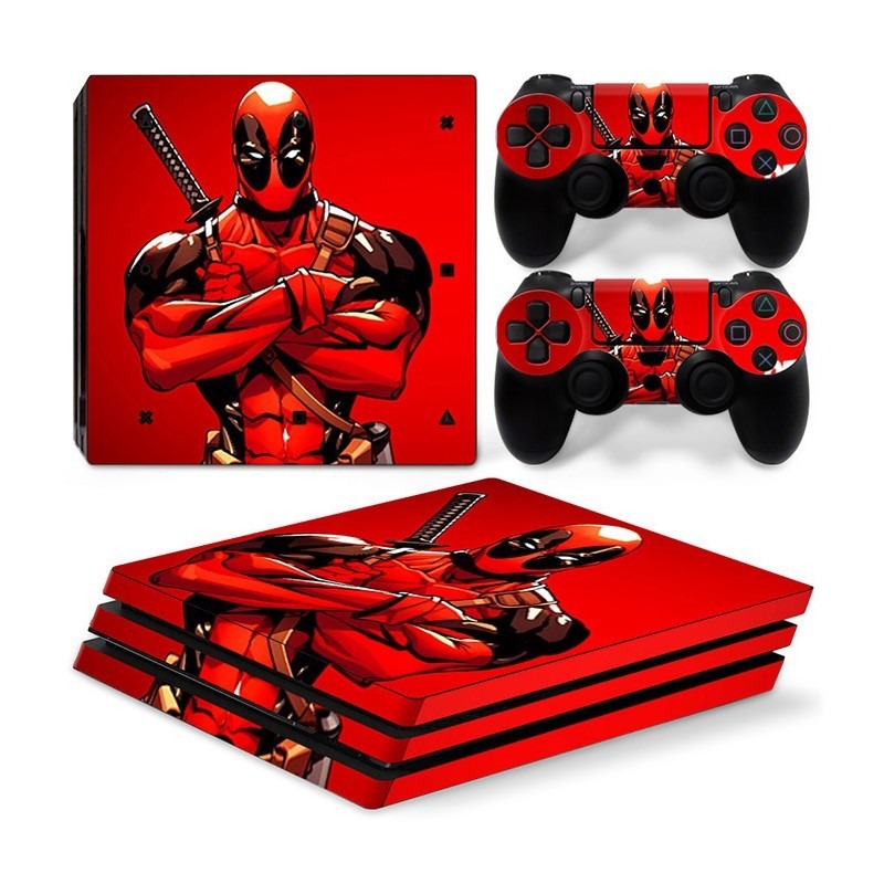Sticker Skin Deadpool Αυτοκόλλητο + 2 Controller Sticker - PS4 Pro Console