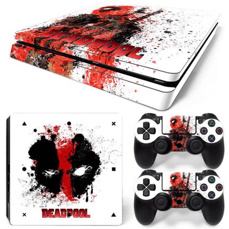 Sticker Skin Deadpool #4 Αυτοκόλλητο + 2 Controller Sticker - PS4 Slim Console