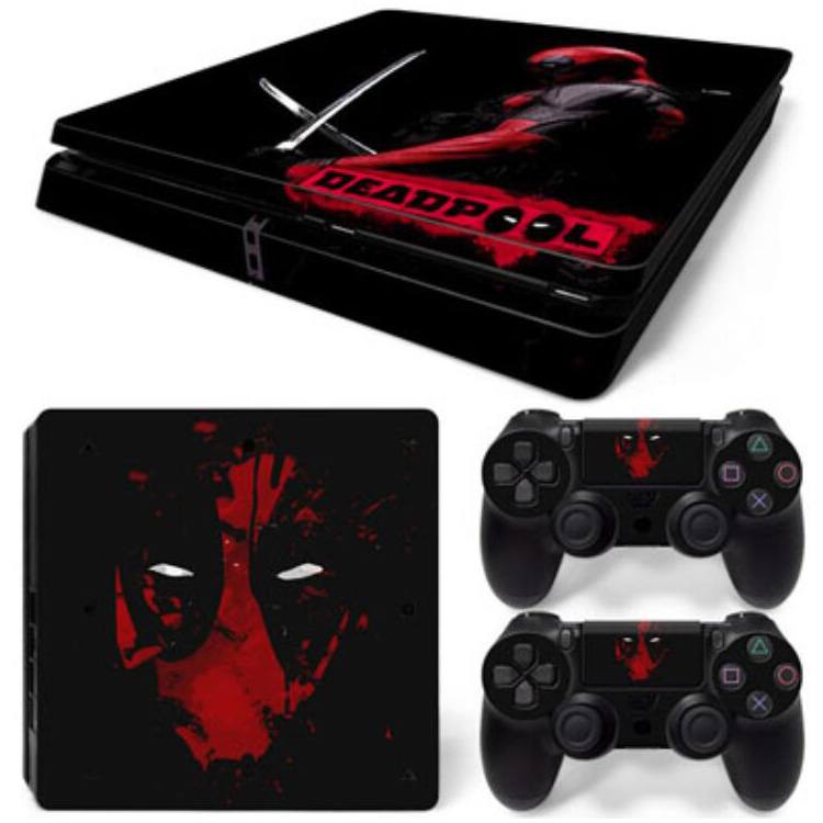 Sticker Skin Deadpool #5 Αυτοκόλλητο + 2 Controller Sticker - PS4 Slim Console