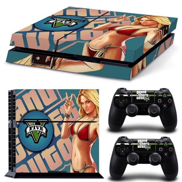 Sticker Skin GTA Grand Theft Auto Αυτοκόλλητο + 2 Controller Skin - PS4 Fat Console