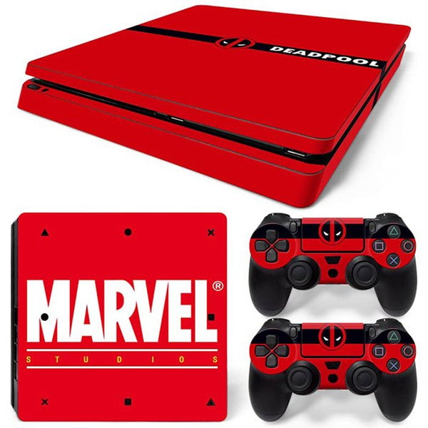 Sticker Skin Marvel Deadpool Αυτοκόλλητο + 2 Controller Sticker - PS4 Slim Console