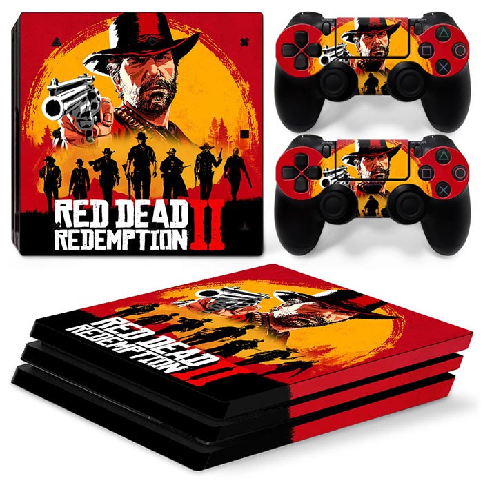 Sticker Skin Red Dead Redemption 2 Αυτοκόλλητο + 2 Controller Sticker - PS4 Pro Console