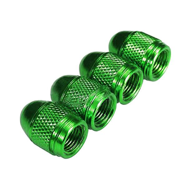 Valve Caps Aluminium Bullet Green Πράσινα Καπάκια Βαλβίδων Αυτοκινήτου