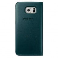 Samsung Flip Case Leather Θήκη EF-WG925PG Green - Galaxy S6 Edge SM-G925F