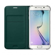 Samsung Flip Case Leather Θήκη EF-WG925PG Green - Galaxy S6 Edge SM-G925F