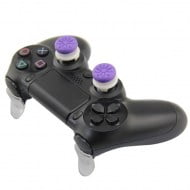 Extended Trigger R2 L2 Transparent & FPS Grips Caps Purple - PS4 Controller