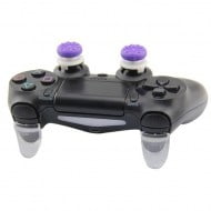 Extended Trigger R2 L2 Transparent & FPS Grips Caps Purple - PS4 Controller