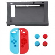 Silicone Case Skin Black With Thumbstick Caps Grip - Nintendo Switch Console
