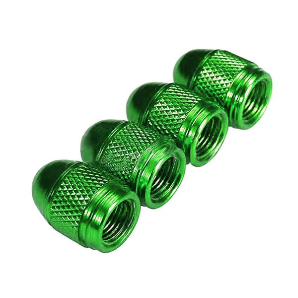 Valve Caps Aluminium Bullet Green